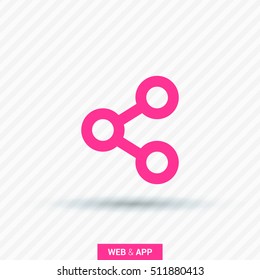 Share isolated minimal single flat linear icon for application and info-graphic. Send line vector icon for websites and mobile minimalistic flat design.