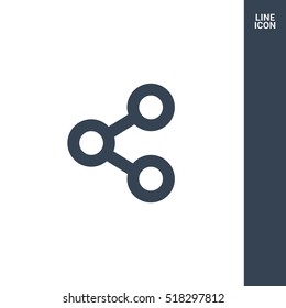 Share isolated minimal single flat linear icon for application and info-graphic. Send line vector icon for websites and mobile minimalistic flat design.