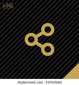 Share isolated minimal single flat linear icon for application and info-graphic. Send line vector icon for websites and mobile minimalistic flat design.