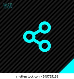 Share isolated minimal single flat linear icon for application and info-graphic. Send line vector icon for websites and mobile minimalistic flat design.
