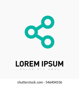 Share isolated minimal single flat linear icon for application and info-graphic. Send line vector icon for websites and mobile minimalistic flat design.