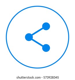 Share isolated minimal single flat linear icon for application and info-graphic. Communication line vector icon for websites and mobile minimalistic flat design.