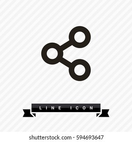 Share isolated minimal single flat linear icon for application and info-graphic. Send line vector icon for websites and mobile minimalistic flat design.
