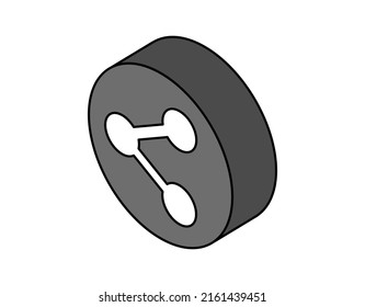 Icon für isometrisches Design freigeben. Vektorgrafik, Web-Illustration. 3D-Farbkonzept