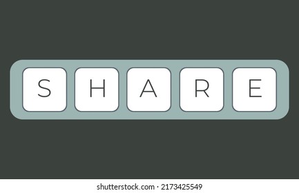 Share keyboard keys button close-up. Keyboard keys icon button vector