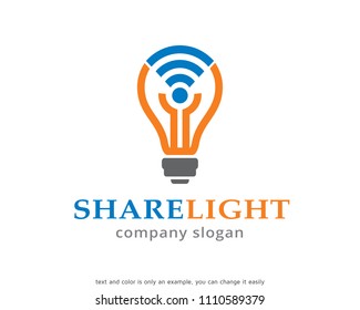 Share Light Logo Symbol Template Design Vector, Emblem, Design Concept, Creative Symbol, Icon