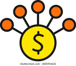 share Line Filled Vector Icon Design
