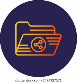 Share Line Gradient Icon Design
