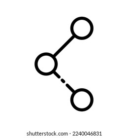 Zeilensymbol freigeben. Daten, Informationen, Repost, senden, zeigen, verteilen, Button, Link, soziale Netzwerke, Internet. Technologiekonzept. Vektorschwarze Linie Symbol auf weißem Hintergrund