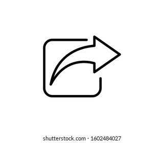 Share line icon. High quality outline symbol for web design or mobile app. Thin line sign for design logo. Black outline pictogram on white background