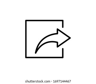 Share line icon. High quality outline symbol for web design or mobile app. Thin line sign for design logo. Black outline pictogram on white background