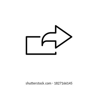 Share line icon. High quality outline symbol for web design or mobile app. Thin line sign for design logo. Black outline pictogram on white background