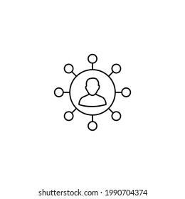 share Line Icon Isolated On White Background