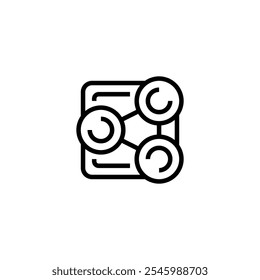 Ícone de linha de compartilhamento. sinal de estilo linear para conceito móvel e web design.