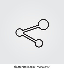 Share line icon, outline vector illustration, linear pictogram isolated on gray