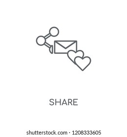 Share linear icon. Share concept stroke symbol design. Thin graphic elements vector illustration, outline pattern on a white background, eps 10.