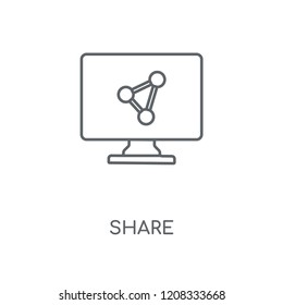 Share linear icon. Share concept stroke symbol design. Thin graphic elements vector illustration, outline pattern on a white background, eps 10.