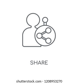 Share linear icon. Share concept stroke symbol design. Thin graphic elements vector illustration, outline pattern on a white background, eps 10.