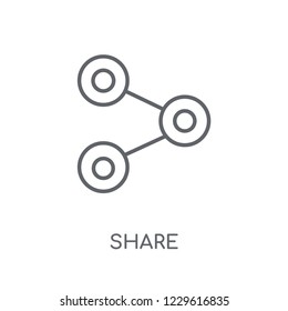 Share linear icon. Modern outline Share logo concept on white background from Marketing collection. Suitable for use on web apps, mobile apps and print media.