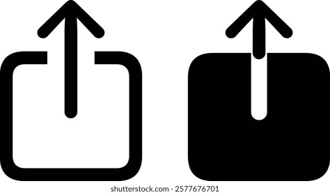 Share Link Button for Social Media Line and Silhouette Icon. Arrows Symbol Share Link for Web Site Outline Icon. Send Data Sign. Isolated Vector Illustration.