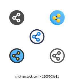 share link flat interface icon pack