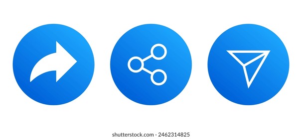 Share link icon with gradient circle. Hyperlink concept