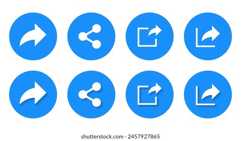 Share link icon with shadow. Set of hyperlink concept