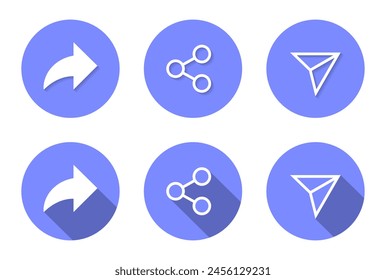 Icono de Enlace de Compartir con sombra. Concepto de hipervínculo de medios sociales