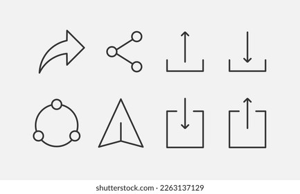 Share link line icons set. Pictograms for mobile concept and web apps. Vector illustration