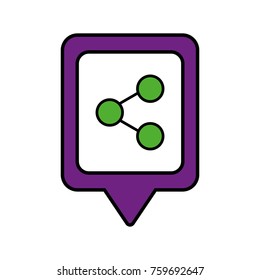 share link social media square pointer web