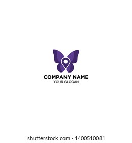 share location butterfly logo design