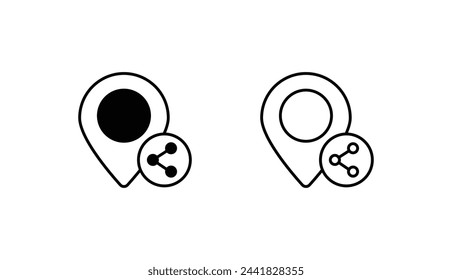 Share Location icon design with white background stock illustration