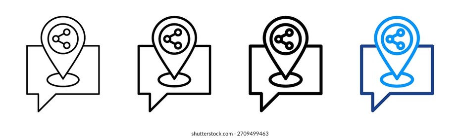 Share Location Icon Different Outline Collection Set