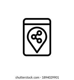 icono de esquema de ubicación de recurso compartido. Internet de ilustración de vector de reflexión sobre fondo blanco