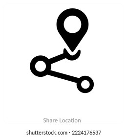 share location and pin icon concept