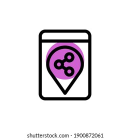 ubicación compartida línea de sombra púrpura Icono. Internet de cosas ilustración vectorial sobre fondo blanco