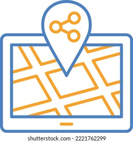 Share Location vector icon. Can be used for printing, mobile and web applications.