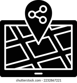Share Location vector icon. Can be used for printing, mobile and web applications.