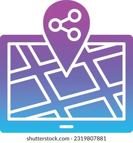 Share Location vector icon. Can be used for printing, mobile and web applications.