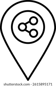 Share location vector line icon icons design