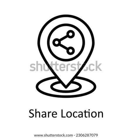 Share Location vector     outline Icon Design illustration. Location and Map Symbol on White background EPS 10 File