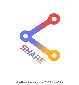 share logo with 3 color gradient color