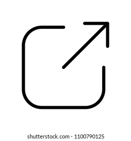 Share, logout or upload. Diagonal arrow out square