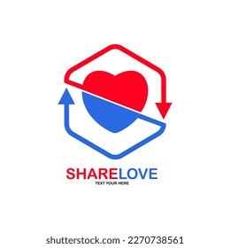 Share love with arrow vector logo design. Suitable for business, web, health, people