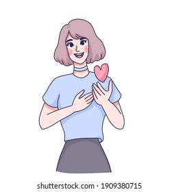 Share with love concept design of vector. Charity day concept illustration.