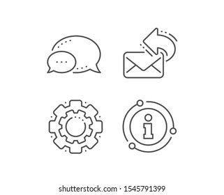 Share mail line icon. Chat bubble, info sign elements. New newsletter sign. Phone E-mail symbol. Linear share mail outline icon. Information bubble. Vector