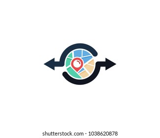 Share Map Icon Logo Design Element