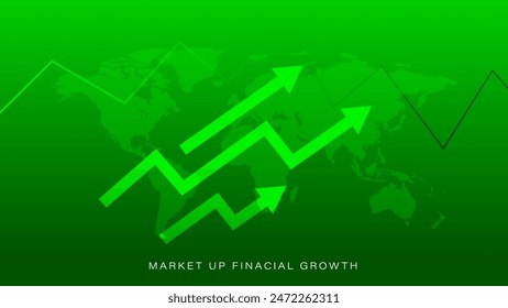 Crecimiento del mercado de acciones ascendentes de la flecha del gráfico financiero