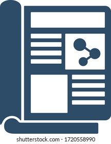 Share multimedia file icon. Sharing text, video content. Flat design for web UI concept.