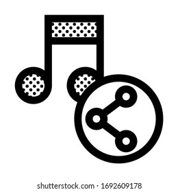 Share Music. Icon Filled with Dots.